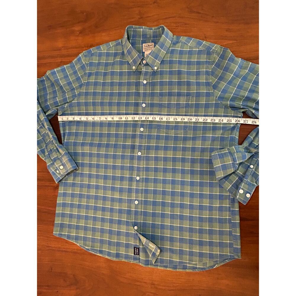 Plaid L.L. Bean Oxford Shirt, Slightly Fitted Untucked‎ Fit - (Mens XL Tall) - Picture 5 of 10